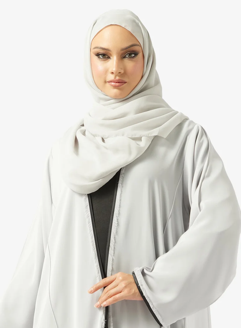hayas closet  Piping Detail Abaya With Sheila for Women | Best Price UAE